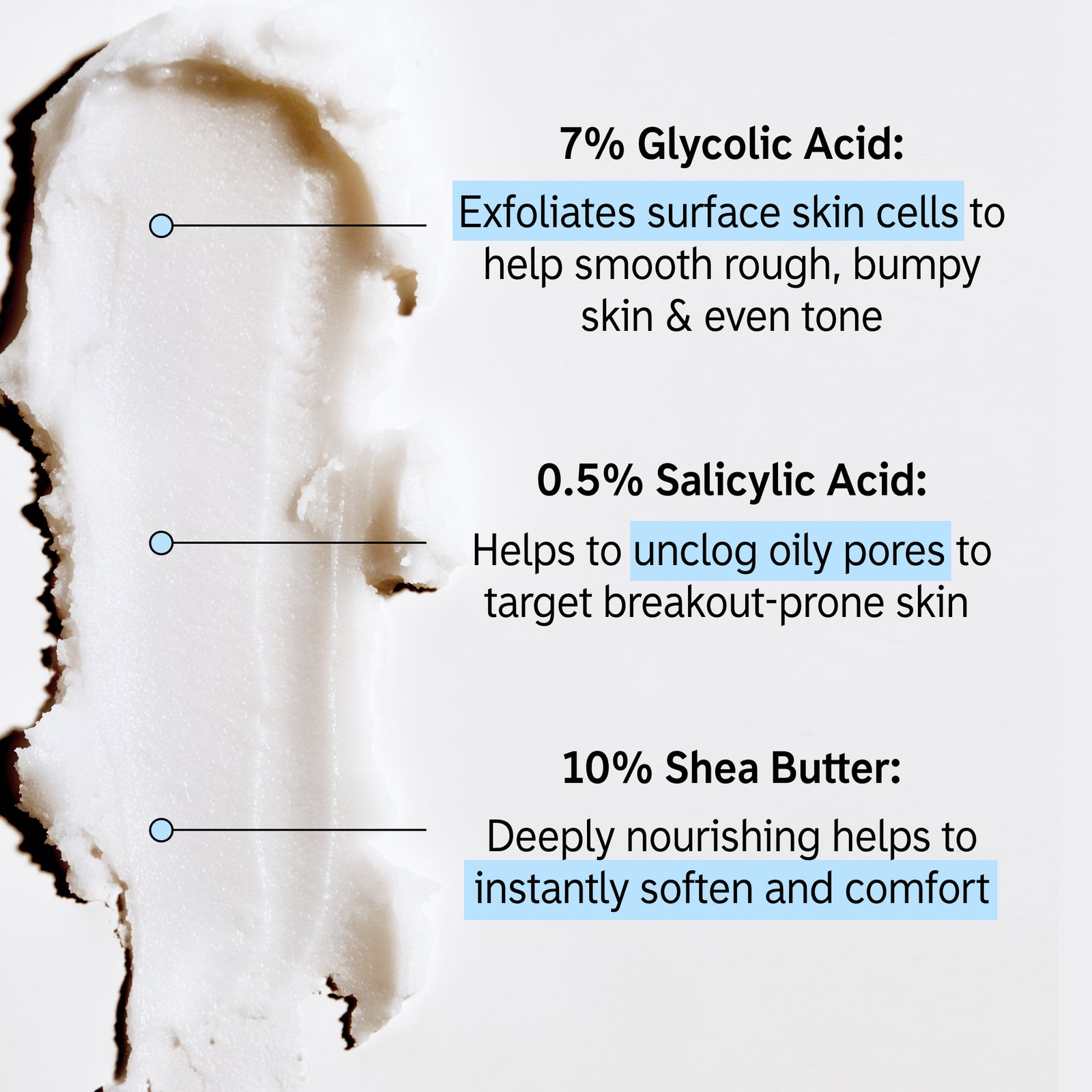 Key ingredients in Glycolic Body Stick