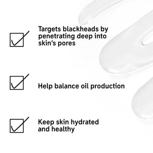 Targets blackheads by penetrating deep into pores, Helps balance oil production, keeps kin hydrated and healthy