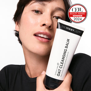Model with Oat Cleansing Balm and Allure award