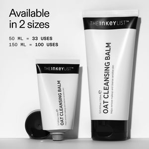 2 different Oat Cleansing Balm bottle sizes and usage (50ml = 33 uses & 150ml = 100 uses)