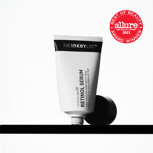 Retinol Serum on a shelf with award roundel