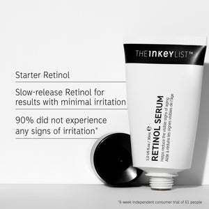 Retinol Serum: Starter slow-release retinol for minimal irritation. 90% saw no irritation.*