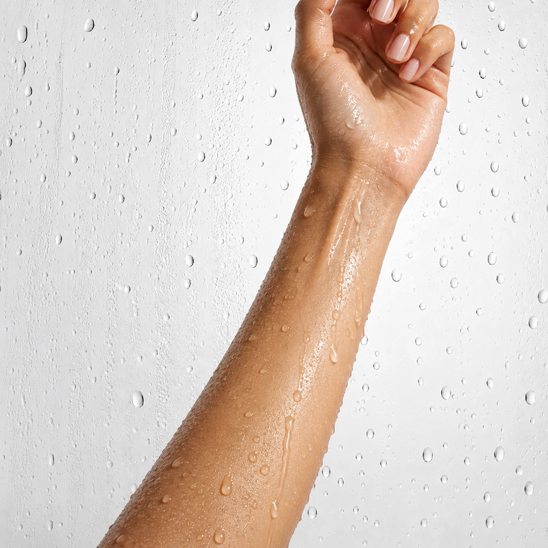 arm in the shower