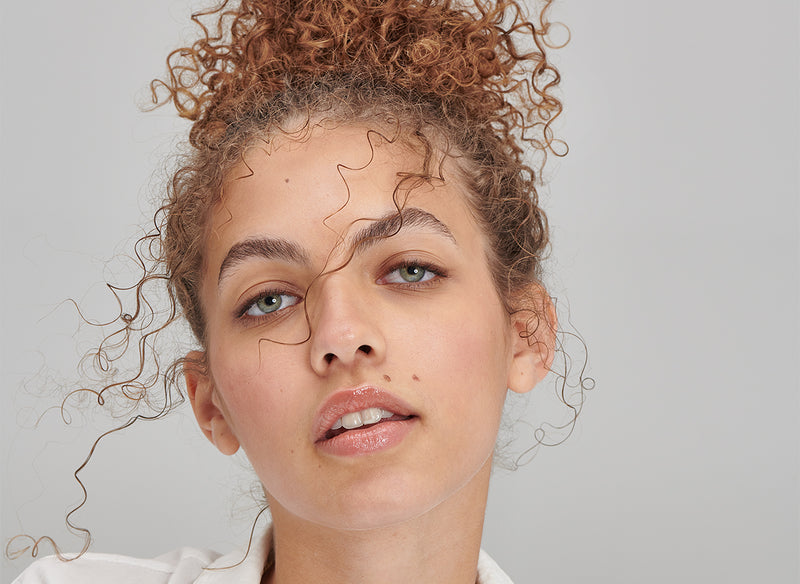 Model with hair in a bun