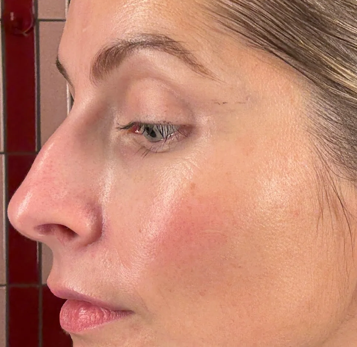 close up on woman's face
