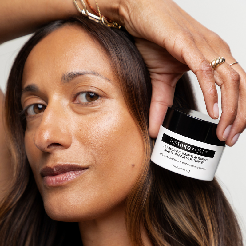 woman posing with bio active moisturisers