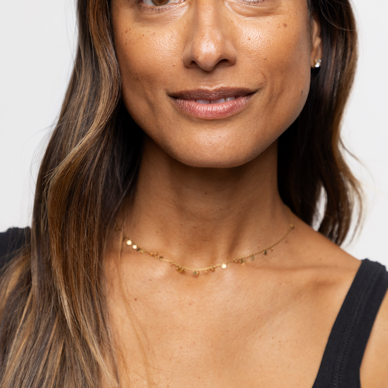 close up of womans neck
