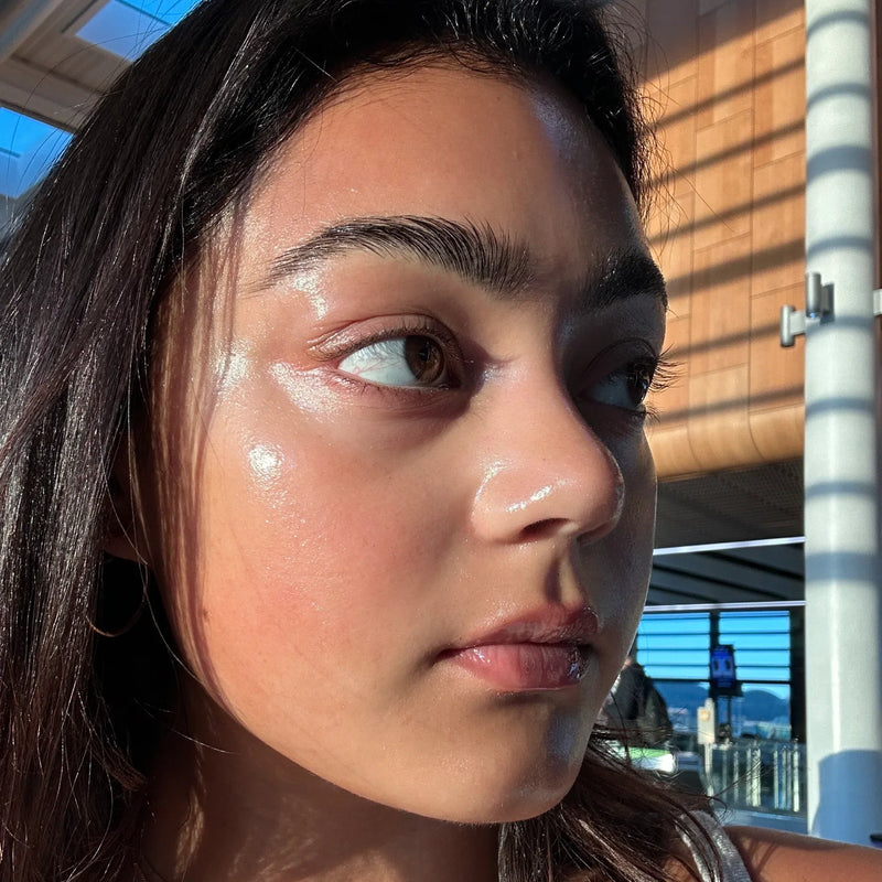 woman with glass skin