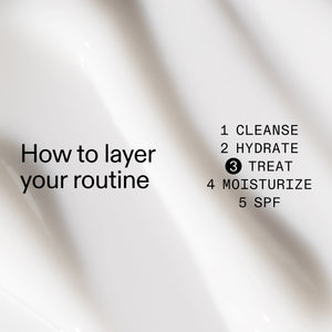 Text on a blurred background with steps for a skincare routine.