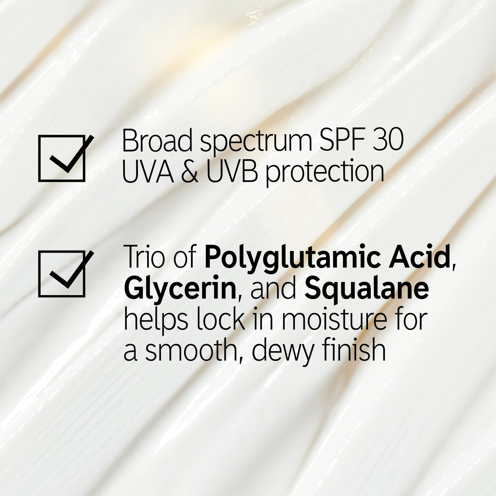 Ingredient highlight checklist for The Dewy SPF Duo 