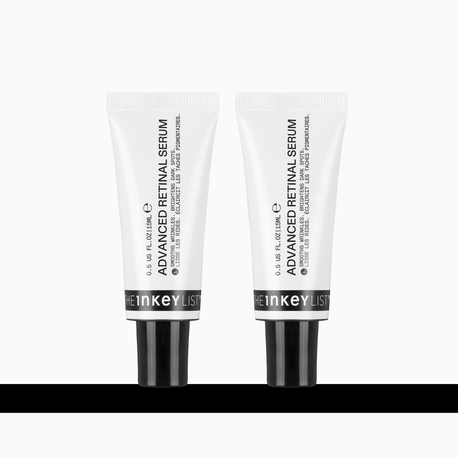 Two tubes of The Inkey List Advanced Retinal Serum on a white background