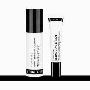 Two skincare products, a serum and an eye cream, from the brand INKEY LIST on a white background.