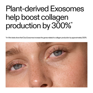 Clinical study results of plant-derived exosomes with a close-up of a person's eye.