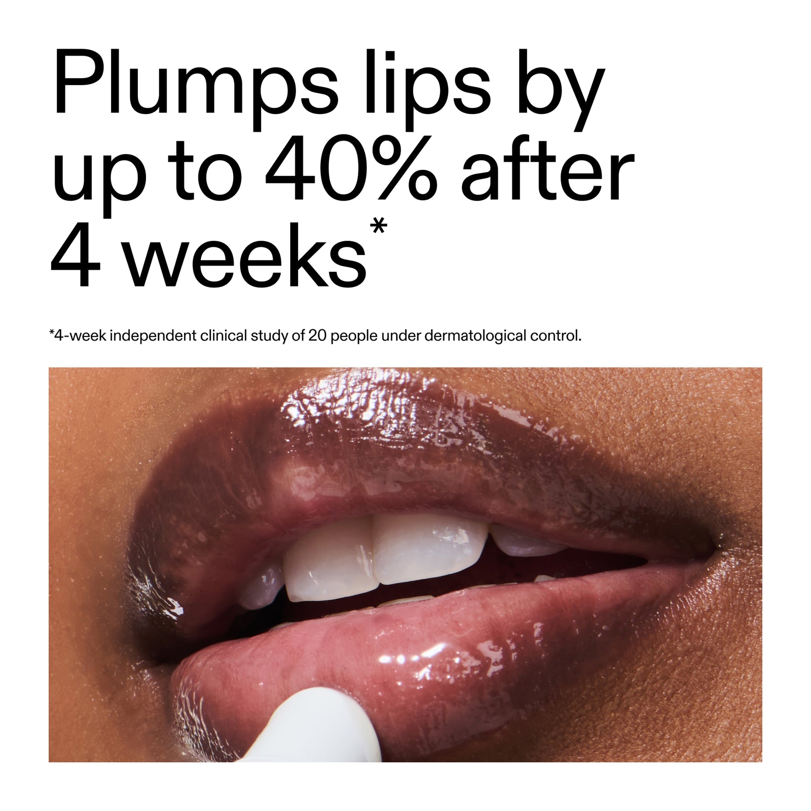 Key stat from recent clinical study of customers using Tripeptide Plumping Lip Balm