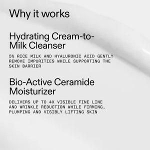 Text describing skincare products with a white background
