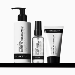 Three skincare products from The Inkey List on a white background