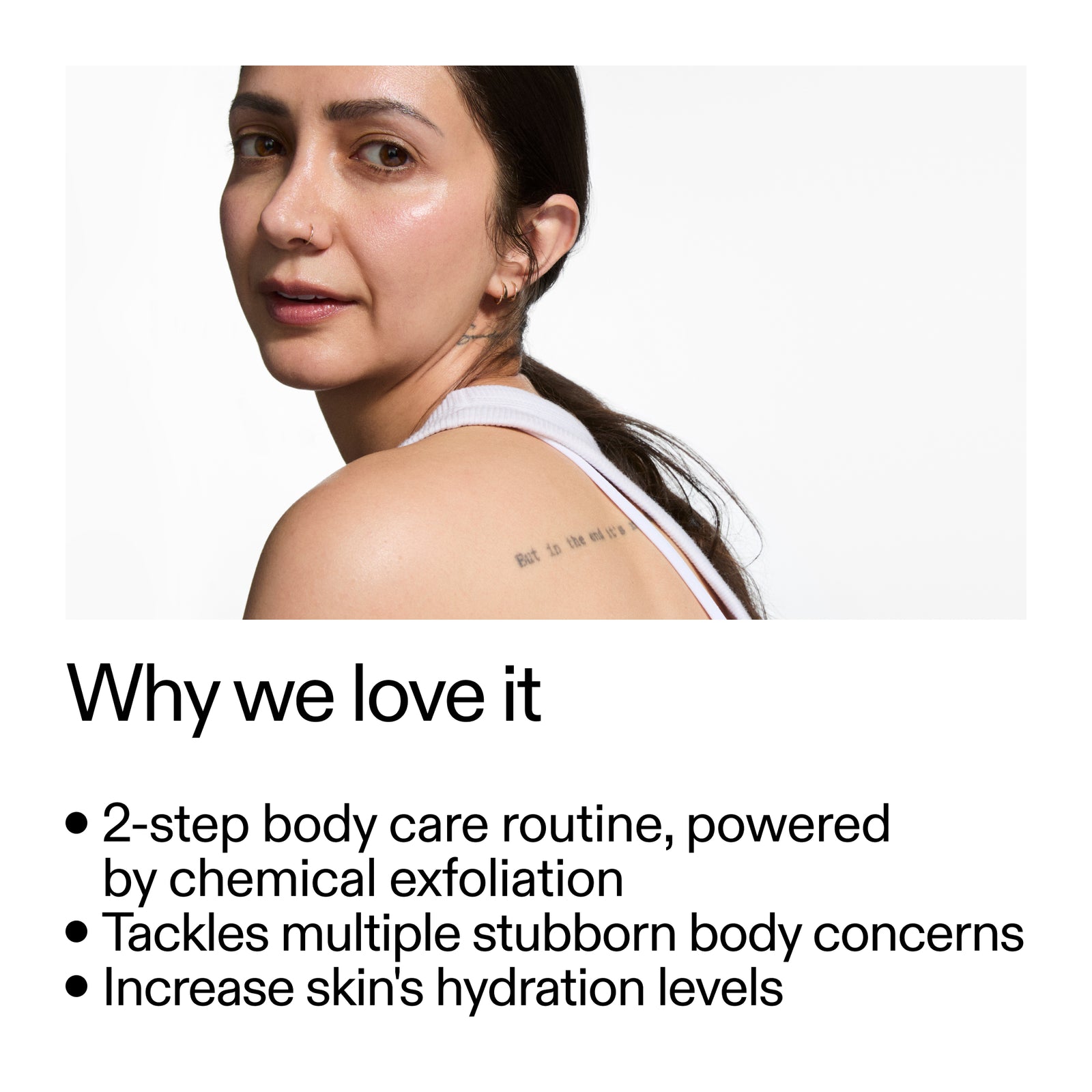 Image of a woman with text about the skincare routine.