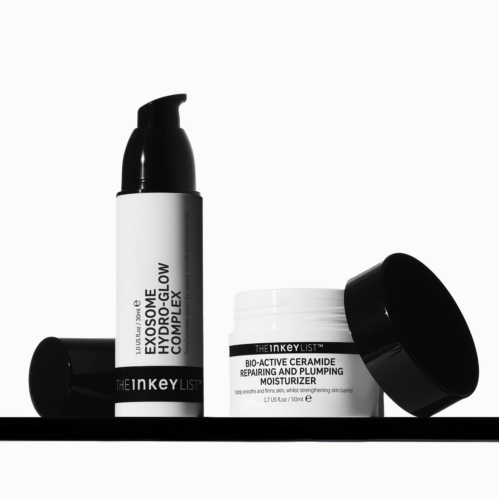 Exosome Serum & Bio Active Moisturizer on shelf 