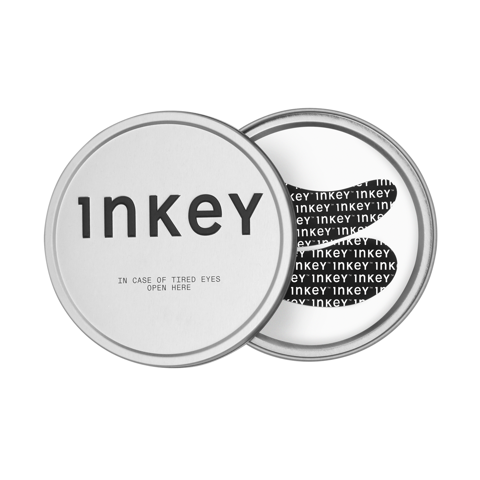 Two silver tins with 'Inkey' branding on a white background
