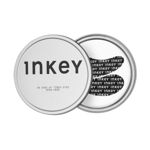 Two silver tins with 'Inkey' branding on a white background