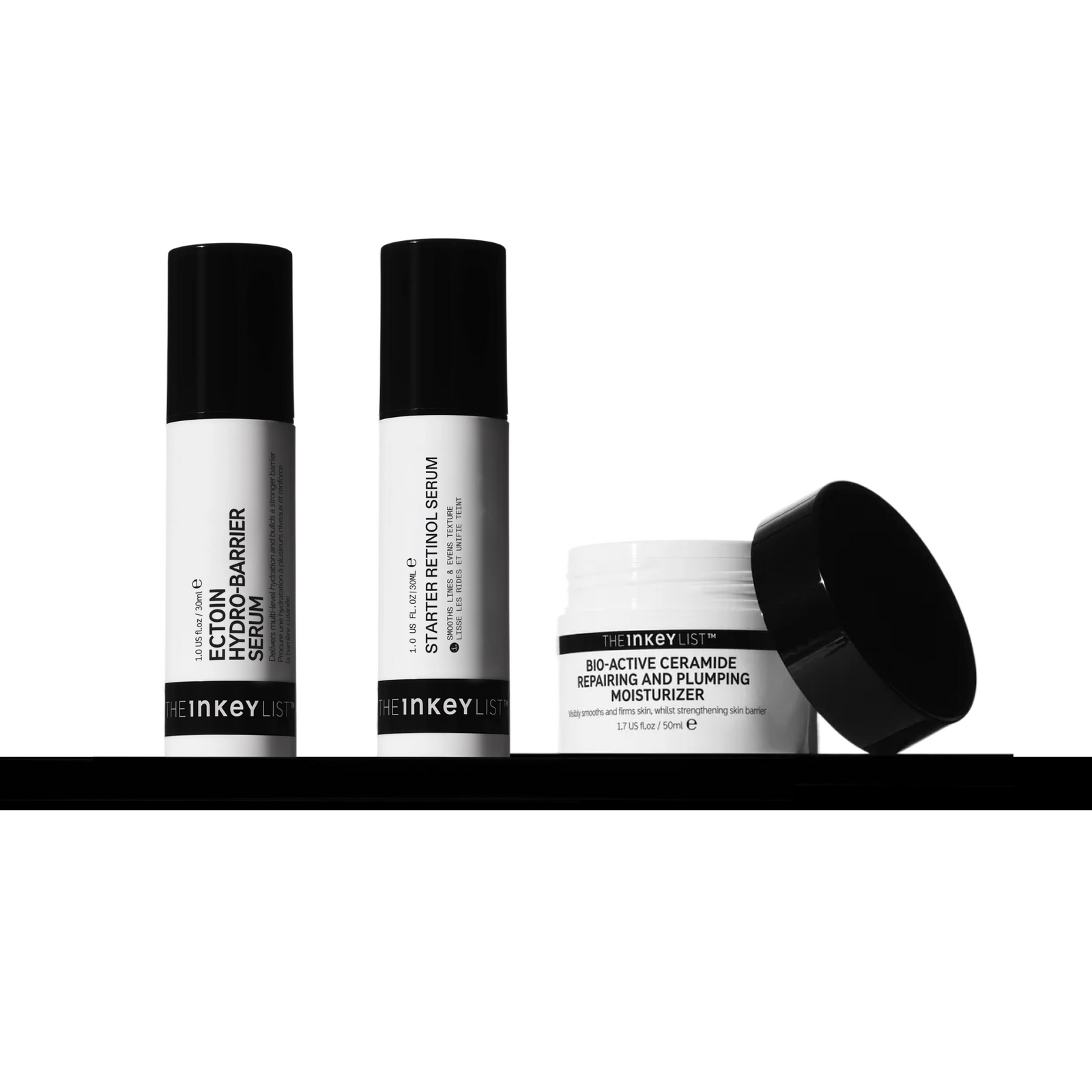 Inkey List skincare products on a white background