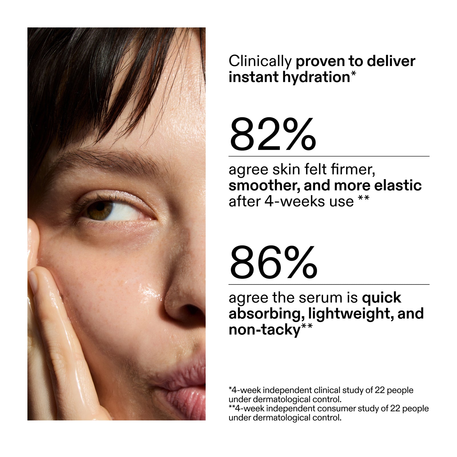 key stats from recent clinical study of customer using Hyaluronic acid serum