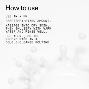 Text instructions on how to use a product with soap bubbles in the background