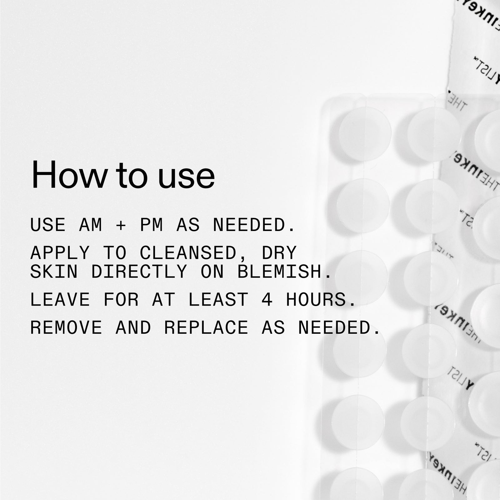 Instructions for using a skincare product with a white background
