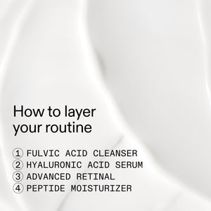 Text overlay on a white background with steps for layering a skincare routine.