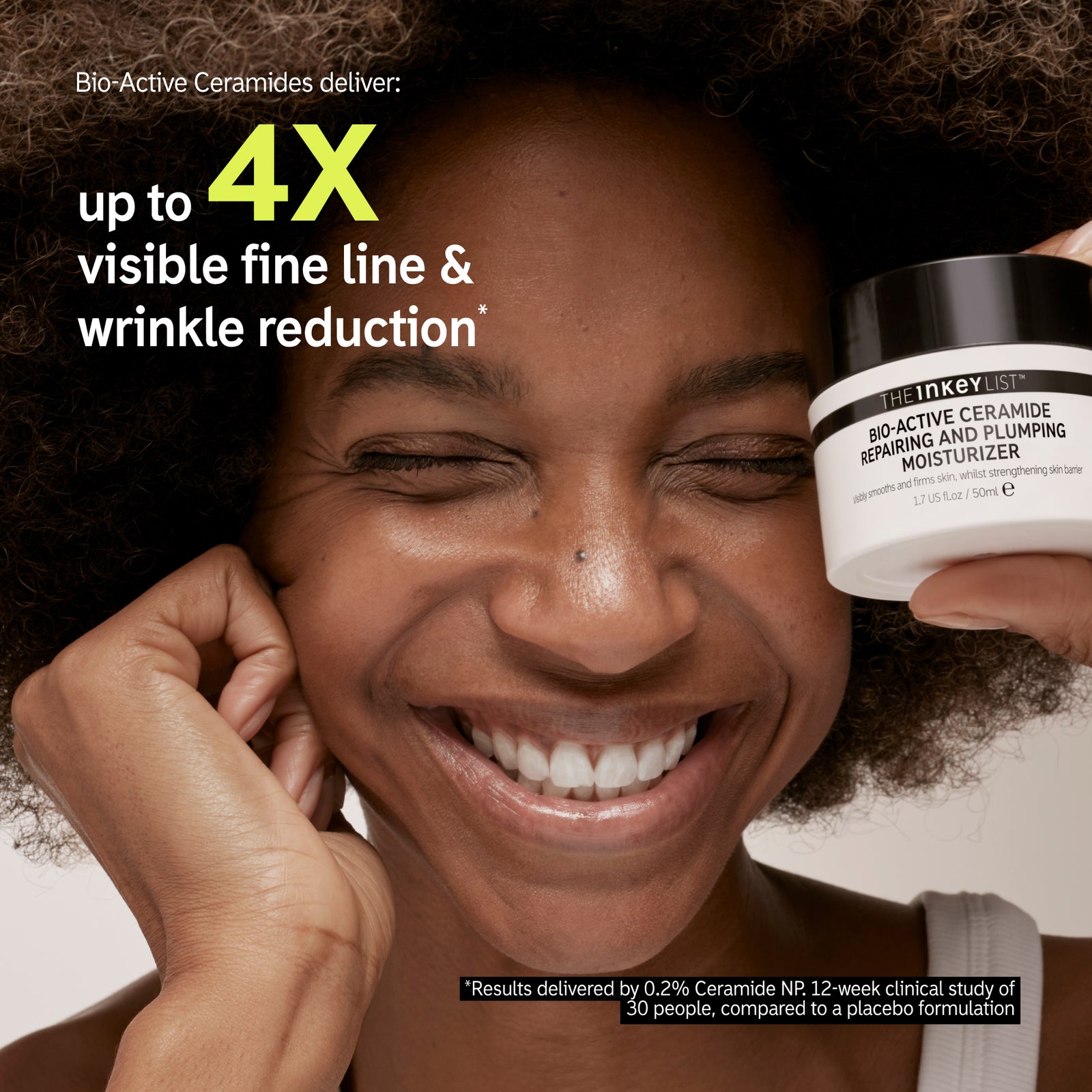 Infographic: Up to 4x visible fine line and wrinkle reduction