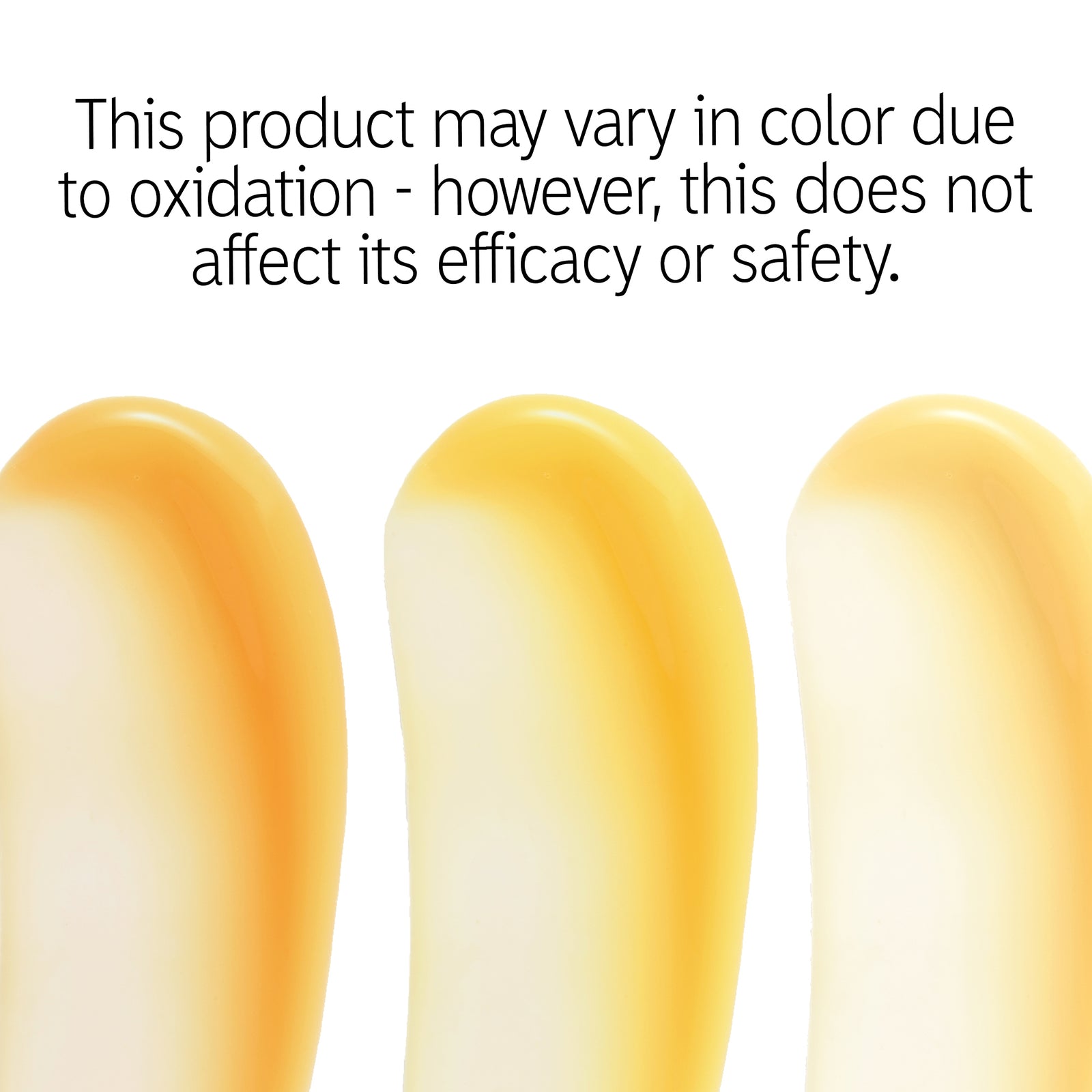 Goop shots that reads 'This product may vary in color due to oxidation - however, this does not affect its efficacy or safety
