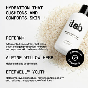 Inkey Lab skincare product with text about ingredients and benefits on a white background