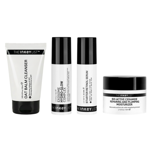 Set of skincare products from The INKEY List on a white background