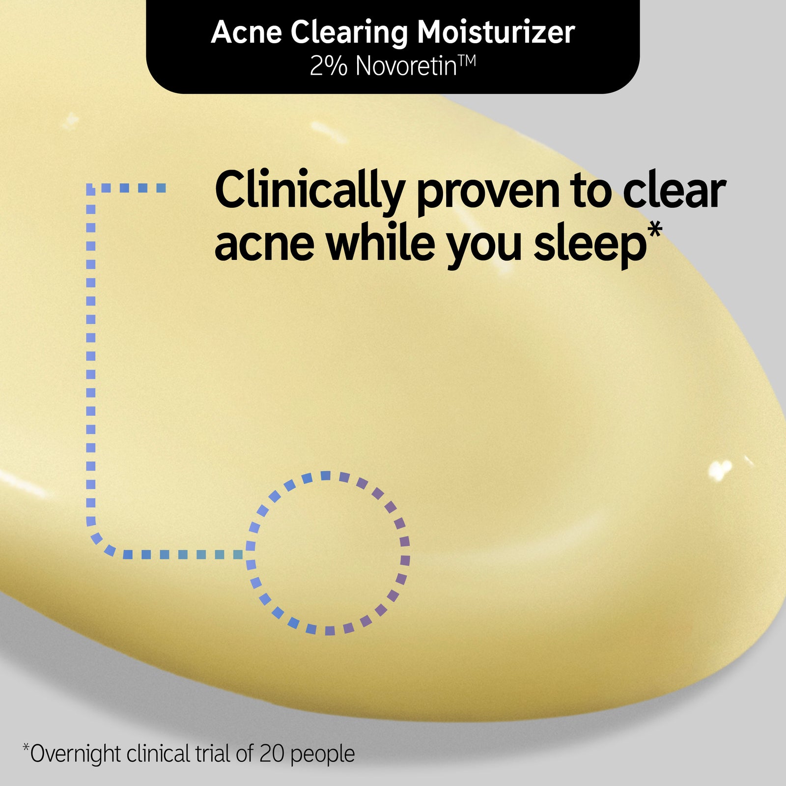 Clinically proven to clear acne while you sleep* *Overnight clinical trial of 20 people