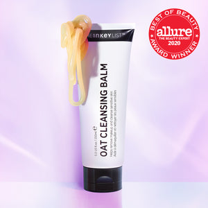 Oat Cleansing Balm light shot with Allure award logo