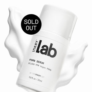 Inkey Lab PDRN Serum bottle with 'SOLD OUT' label on a white background