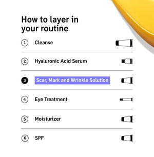 How to layer Scar Mark & Wrinkle Solution in your routine