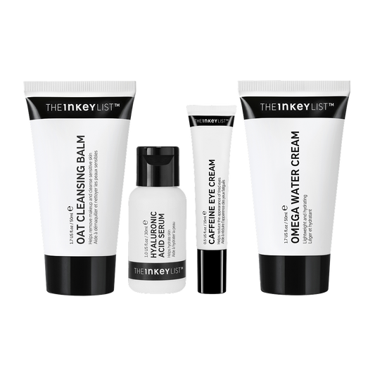 Set of skincare products from The Inkey List on a white background