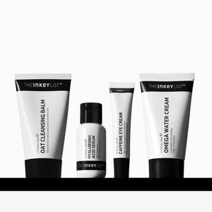 Set of skincare products from The Inkey List on a white background