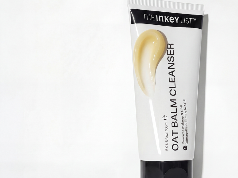 Tube of The Inkey List Oat Balm Cleanser on a white background