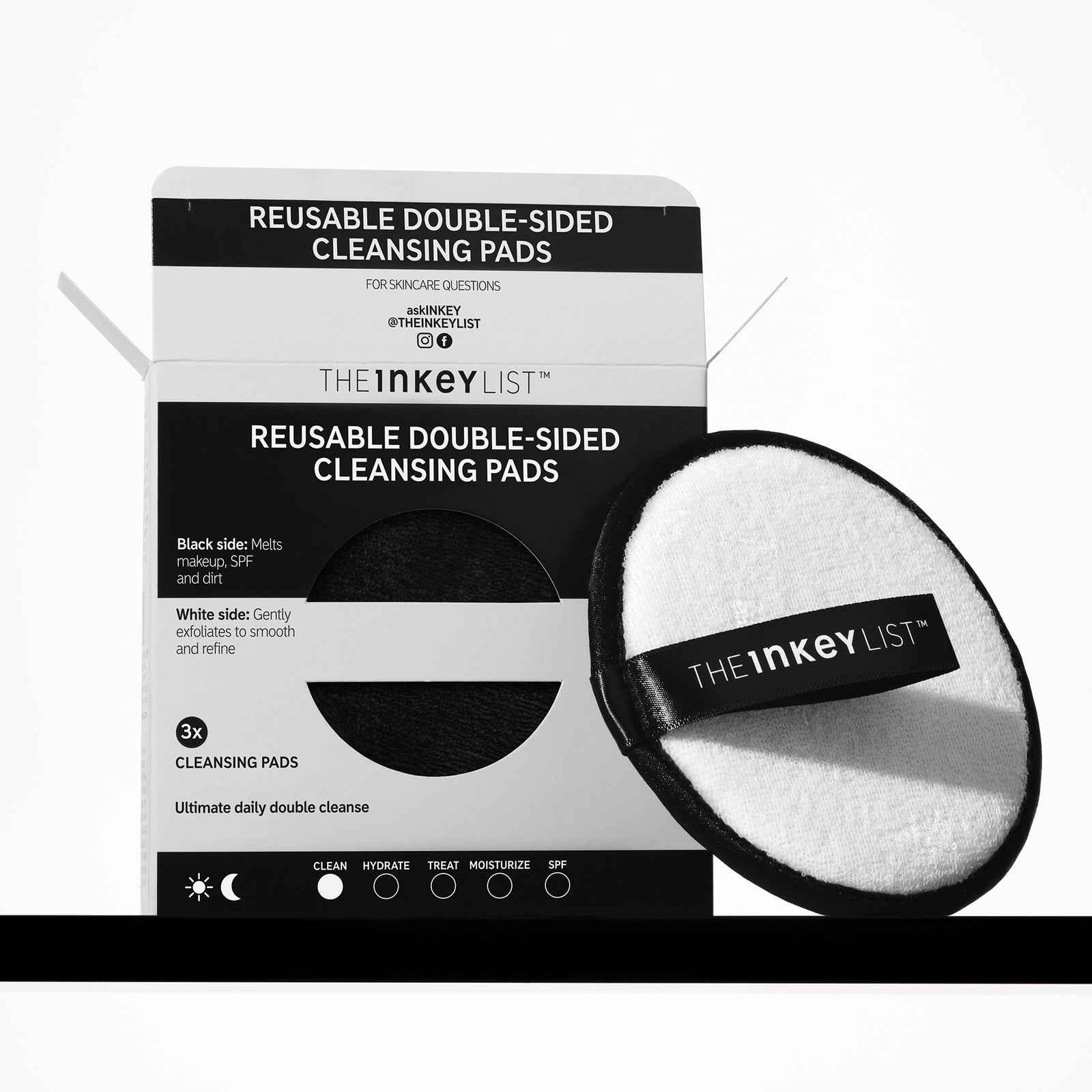 Reusable Double-sided Cleansing Pads next to box