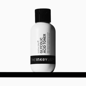 Bottle of Glycolic Acid Toner by The Inkey List on a white background