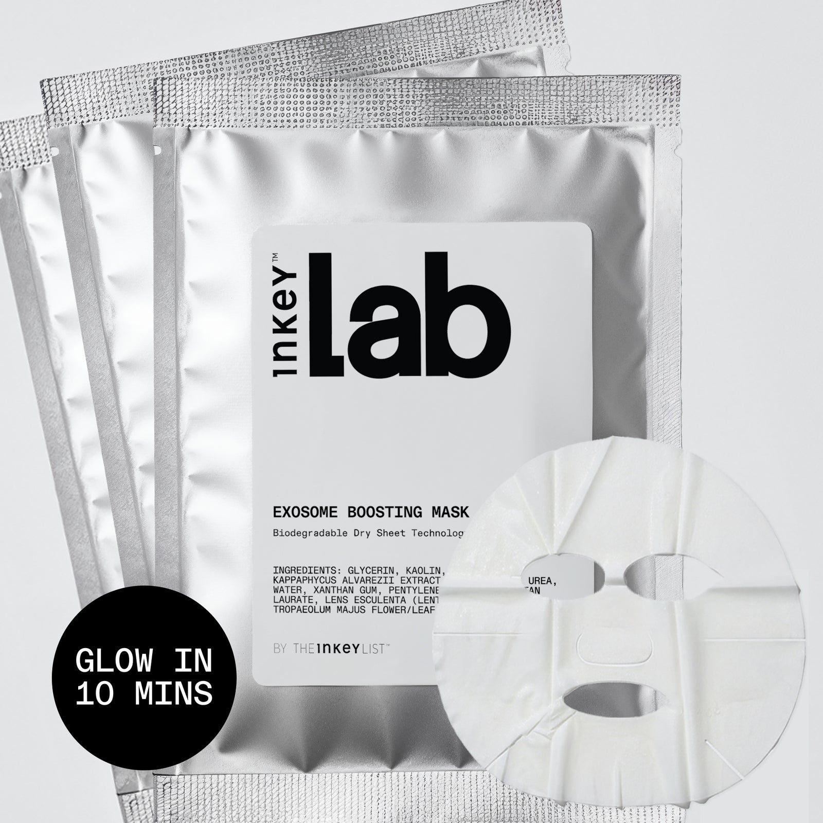 Inkey Lab exosome boosting mask packaging on a white background